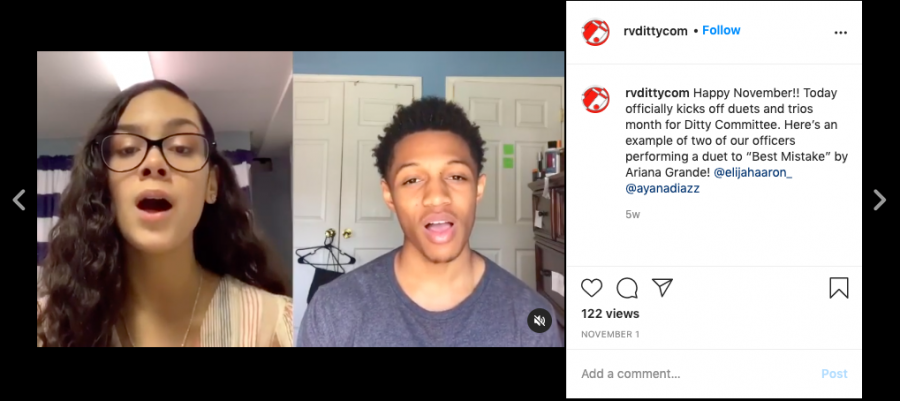 Ditty committee officers Ayana Diaz and Elijah Mormon harmonize on the groups Instagram page with their rendition of Ariana Grandes Best Mistake