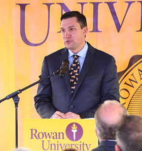 Dr. Edson at the Rowan announcement in December 2021