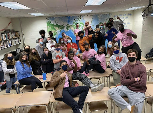 The Relaunch Team posing for a photo in Mr. Heiser's room