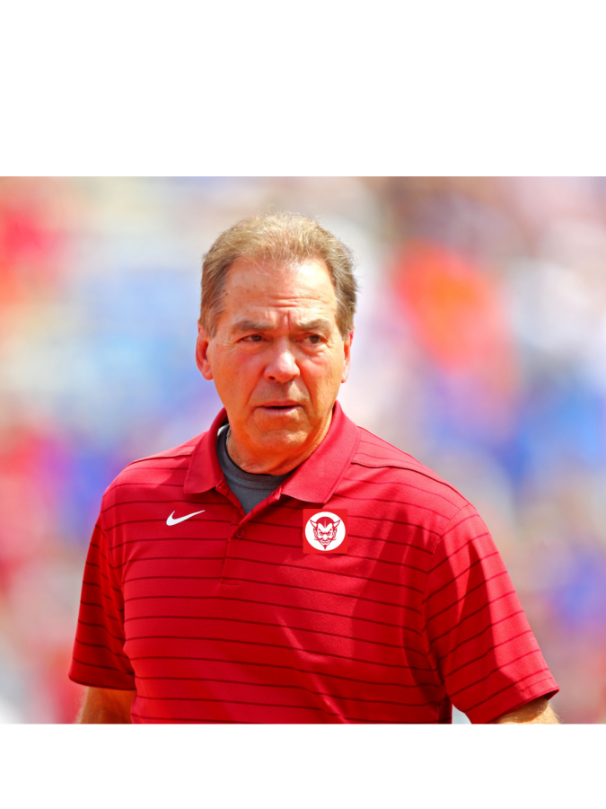 Coach Saban in his new RV threads in an image that is definitely real and not at all photoshopped