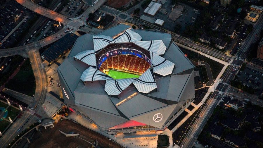 The Mercedes-Benz Stadium in Atlanta, Ga., was the inspiration for the RV football stadium renovation pitch
