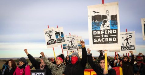Protestors advocating for the protection of sacred land in Wisconsin 