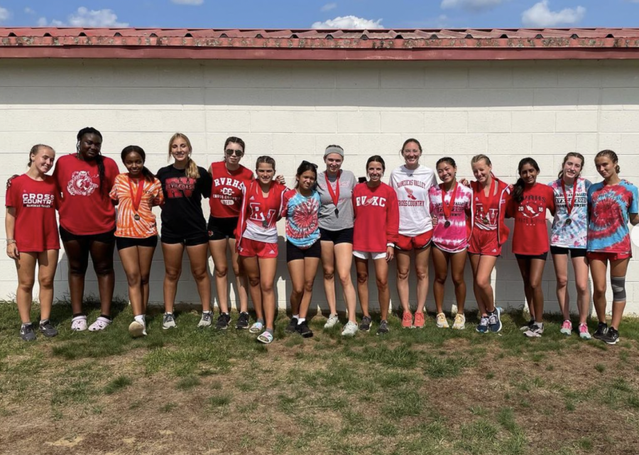 Members of the Girls Cross Country team at the Ray Hoagland meet on September 19