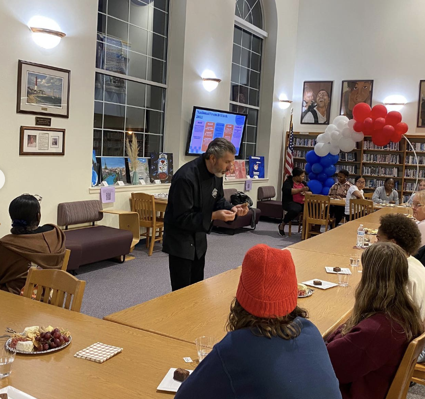 Students in clubs at RV have the opportunity to engage in different experiences, like French Club students who met with a French chef for a private cheese-tasting during French week