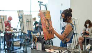 Students painting at the Tyler School of Art and Architecture at Temple University