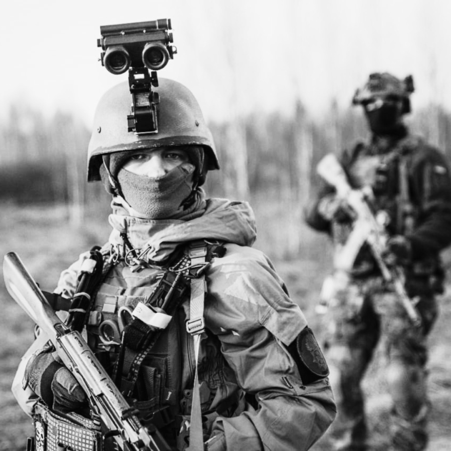 Members of Ukraines National Guard patrolling in 2022
