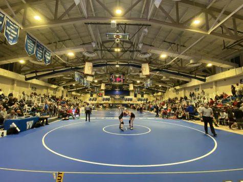 The girls wrestling at the NJSIAA Girls Region South Tournament on February 19