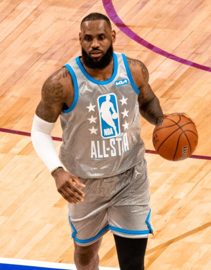 LeBron James at the 2022 All-Star Weekend game