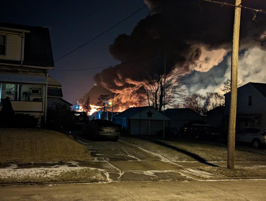 Smoke from the derailment in February could be seen across neighborhoods in East Palestine