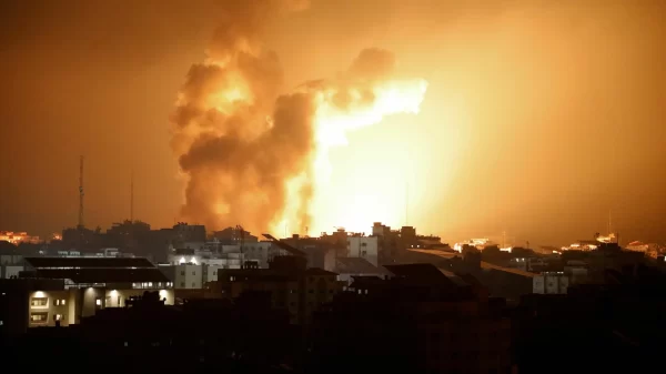 Images of an Israeli airstrike in Gaza on October 7