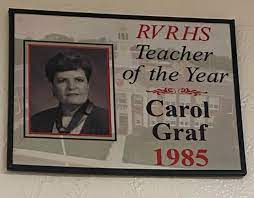 Mrs. Graf served as the RV Teacher of the Year in 1985