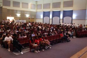 Freshman gathered during freshman orientation last month